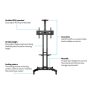 MULTIBRACKETS Gurulós padlóállvány, M Public Floorstand Basic 150 incl shelf&camera holder (32-60", max.VESA:600x400 mm)