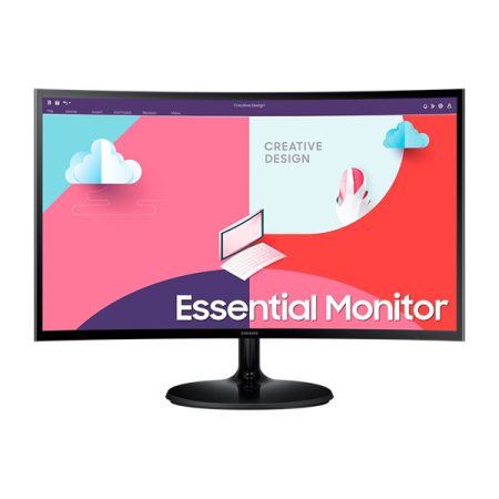 SAMSUNG Ívelt VA monitor 24" S36C, 1920x1080, 16:9, 250cd/m2, 4ms, HDMI/VGA