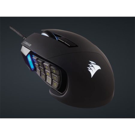 CORSAIR Vezetékes Egér Gaming, SCIMITAR RGB ELITE, 17 programozható gomb, RGB Világítás, 18000dpi, fekete