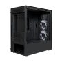 COOLER MASTER Ház Micro ATX MasterBox TD300 MESH, 2db ARGB Ventilátorral, Tápegység nélkül, Edzett Üveg, fekete