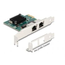   DELOCK PCI-E x1 Bővítőkártya > 2x RJ45 Gigabit LAN BCM