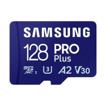   SAMSUNG Memóriakártya, PRO Plus microSDXC kártya 128GB, CLASS 10, UHS-I, U3, V30, A2, + Adapter, R180/W130