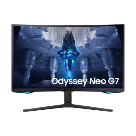 SAMSUNG Ívelt Gaming 165Hz VA monitor 32" G75NB, 3840x2160, 16:9, 350cd/m2, 1ms, 2xHDMI/DisplayPort/2xUSB, Pivot