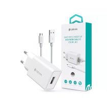   DEVIA SMART USB HÁLÓZATI TÖLTŐ ADAPTER + MICRO USB KÁBEL 1 M-ES VEZETÉKKEL - FEHÉR