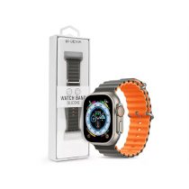   DEVIA APPLE WATCH SZILIKON SPORT SZÍJ - DELUXE SERIES SPORT6 SILICONE TWO-TONE WATCH BAND - 42/44/45/49 MM - GRAY/ORANGE