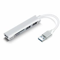   BLACKBIRD USB 3.0 multiport hub 5in1 3xUSB3.0, SD, TF, ezüst, aluminium ház