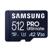   SAMSUNG Memóriakártya, PRO Ultimate microSD with Reader 512GB, Class 10, V30, A2, Grade 3 (U3), R200/W130, +Adapter