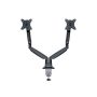 MULTIBRACKETS 2 karos asztali konzol, M Deskmount Gas Spring Dual Black (15-30", max.VESA: 100x100 mm, 9 kg)