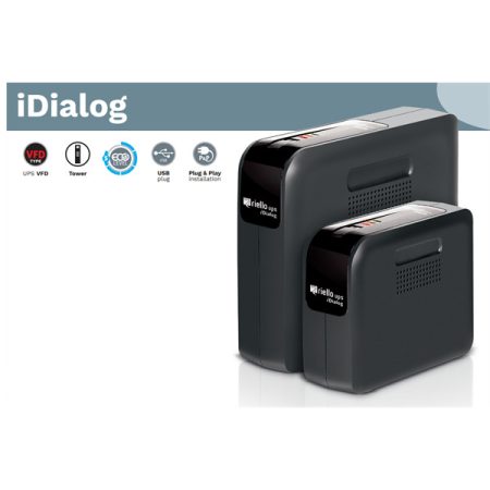 RIELLO szünetmentes tápegység, IDG800, 800VA/480W, 4x IEC C13, offline ups, USB