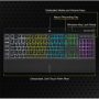 CORSAIR Vezetékes Billentyűzet Gaming, K55 RGB PRO, 6 programozható billentyű, Cseppálló, Csuklótámasz, US, fekete