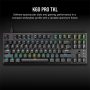 CORSAIR Vezetékes Billentyűzet Gaming, K60 PRO TKL RGB, Optical-Mechanical, Alumínium keret, US, fekete