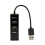 SBOX USB HUB, Fekete, 4xUSB 2.0