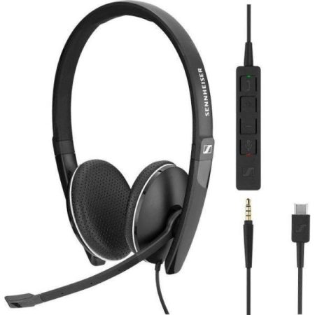 EPOS SENNHEISER SC 165 USB-C & 3.5mm Vezetékes Fejhallgató Fekete, 1000916