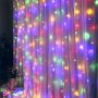 COLORWAY LED szalag, LED garland ColorWay curtain (curtain) 3x3m 300LED 220V multi-colored