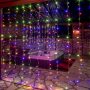 COLORWAY LED szalag, LED garland ColorWay curtain (curtain) 3x3m 300LED 220V multi-colored