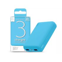   JUICE UNIVERZÁLIS HORDOZHATÓ, ASZTALI AKKUMULÁTOR TÖLTŐ - ECO 3 POWER BANK - 2XUSB +TYPE-C - 10.000 MAH - VILÁGOS KÉK