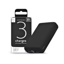   JUICE UNIVERZÁLIS HORDOZHATÓ, ASZTALI AKKUMULÁTOR TÖLTŐ - ECO 3 POWER BANK - 2XUSB +TYPE-C - 10.000 MAH - FEKETE