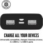 JUICE UNIVERZÁLIS HORDOZHATÓ, ASZTALI AKKUMULÁTOR TÖLTŐ - ECO 3 POWER BANK - 2XUSB +TYPE-C - 10.000 MAH - FEKETE