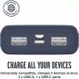 JUICE UNIVERZÁLIS HORDOZHATÓ, ASZTALI AKKUMULÁTOR TÖLTŐ - ECO 3 POWER BANK - 2XUSB +TYPE-C - 10.000 MAH - SÖTÉTKÉK