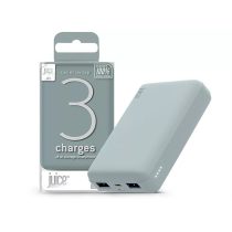   JUICE UNIVERZÁLIS HORDOZHATÓ, ASZTALI AKKUMULÁTOR TÖLTŐ - ECO 3 POWER BANK - 2XUSB +TYPE-C - 10.000 MAH - ÉJFEKETE ZÖLD