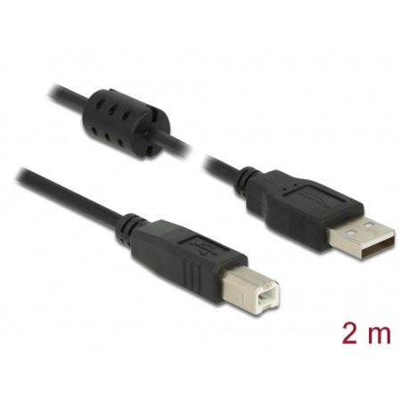 DELOCK kábel USB 2.0 Type-A male > USB 2.0 Type-B male 2m fekete