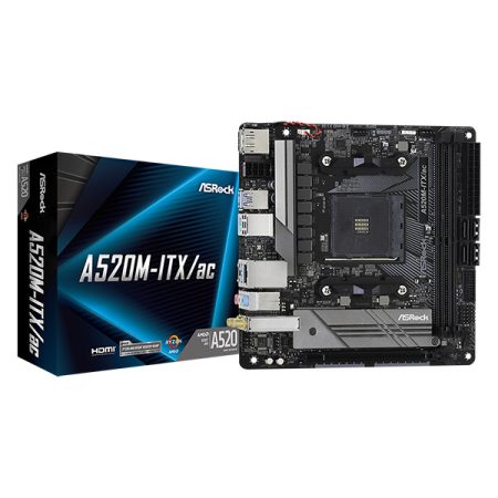 ASROCK Alaplap AM4 A520M-ITX/AC AMD A520, mITX