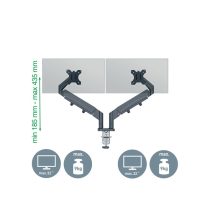   LEITZ, Ergo Dual helytakarékos monitorkar, két monitorhoz, sötétszürke