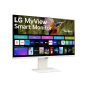 LG Smart IPS monitor 31.5" 32SR85U-W, 3840x2160, 16:9, 400cd/m2, 5ms, 2xHDMI/2xUSB/USB-C/Bluetooth/AirPlay2, hangszóró