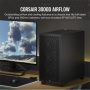 CORSAIR Ház 3000D AIRFLOW, 2xSP120 Ventilátorral, Tápegység nélkül, Edzett Üveg, fekete