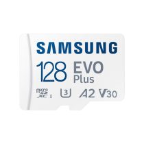   SAMSUNG Memóriakártya, EVO Plus microSDXC kártya ,128GB, UHS-1, U3, V30, A2, + SD Adapter, R160/W