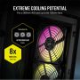 CORSAIR Ház 2000D RGB AIRFLOW Mini-ITX, 3xAF120 RGB SLIM Ventillátorral, SFX Tápegység nélkül, Edzett Üveg, fekete