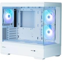   ZALMAN Ház Mini-ITX P30 WHITE tápegység nélkül, Mini-Tower Fehér, Üvegfalú