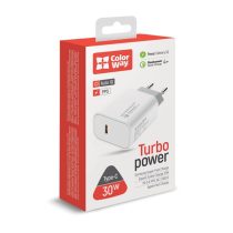   COLORWAY USB töltő adapter, Power Delivery Port PPS USB Type-C (30W) fehér (CW-CHS038PD-WT)