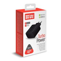   COLORWAY USB töltő adapter, Power Delivery Port PPS USB Type-C (45W)  black (CW-CHS034PD-BK)