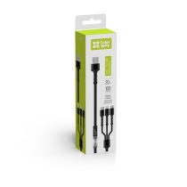   COLORWAY Kábel, Cable 3in1 (Lightning+MicroUSB+Type-C) 4.0A (20W) 1.2m grey (CW-CBU3003-GR)