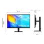 SAMSUNG IPS monitor B2B 27" S80D, 3840x2160, 16:9, 350cd/m2, 5ms, HDMI/DisplayPort/3xUSB, Pivot