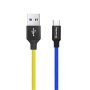 COLORWAY Kábel, USB - Type-C (national) 2.4A 1m blue yellow (CW-CBUC052-BLY)