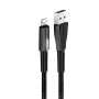 COLORWAY Kábel, USB - Apple Lightning (zinc alloy + led) 2.4A 1m black (CW-CBUL035-BK)