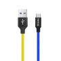 COLORWAY Kábel, USB - MicroUSB (national) 2.4A 1m blue yellow