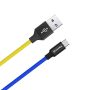 COLORWAY Kábel, USB - MicroUSB (national) 2.4A 1m blue yellow