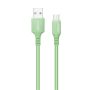 COLORWAY Kábel, USB - MicroUSB (soft silicone) 2.4A 1m zöld