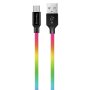 COLORWAY Kábel, USB MicroUSB (multicolor) 2.4A 1m (CW-CBUM017-MC)