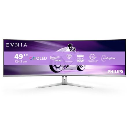 Philips Ívelt Gaming OLED monitor 49", 49M2C8900L/0 5120x1440, 32:9, 0,03ms, 2xHDMI/DP/4xUSB/USB-C, hangszóró, Ambiglow