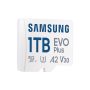 SAMSUNG Memóriakártya, EVO Plus microSDXC kártya, 1TB, UHS-1, U3, V30, A2, + SD Adapter, R160/W