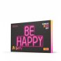 NEOLIA LED dekorációs plexi lámpa BE HAPPY, 36 lumen, ki/be kapcsoló, USB vagy 3xAA 1,5V, 2m kábel,