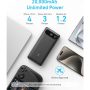 ANKER Powerbank 20000mAh, 65W, 1xUSB-C, 1xUSB-A, Beépített USB-C töltő kábel, fekete - A1383H11