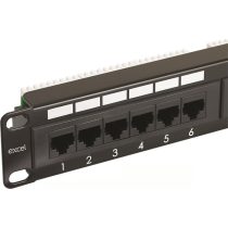 EXCEL Patch Panel Cat.5e UTP 24 portos 1U, fekete