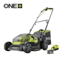   Ryobi 18V One Plus™ szénkefe nélküli fűnyíró 37 cm vágási szélességgel, 1x 5,0 Ah akkumulátor, töltő - RY18LMX37A-150