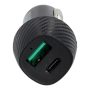 AVAX CC302B CARLY USB A (QC)+Type C (PD) 20W autós töltő, fekete