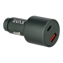   AVAX CC680B CARLY+ USB A + Type C 140W autós töltő, fekete